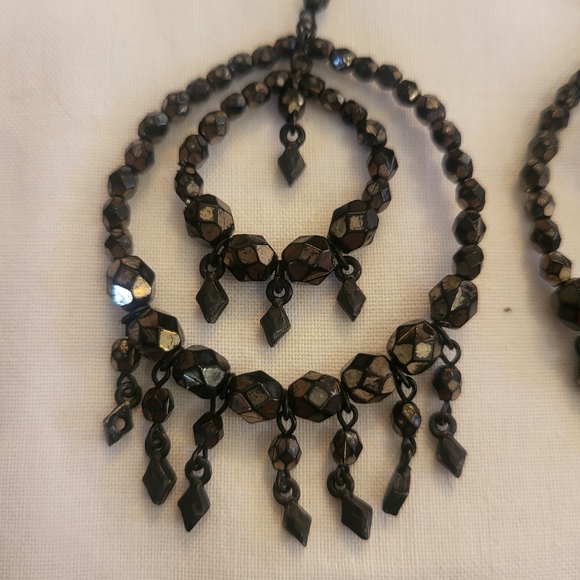 Vintage Beaded Chandelier Earrings - Picture 2 of 6